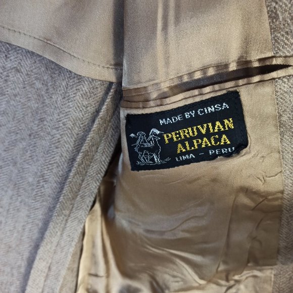 Tan Peruvian Alpaca Wool Sports Coat by CINCA 40R - Picture 4 of 8